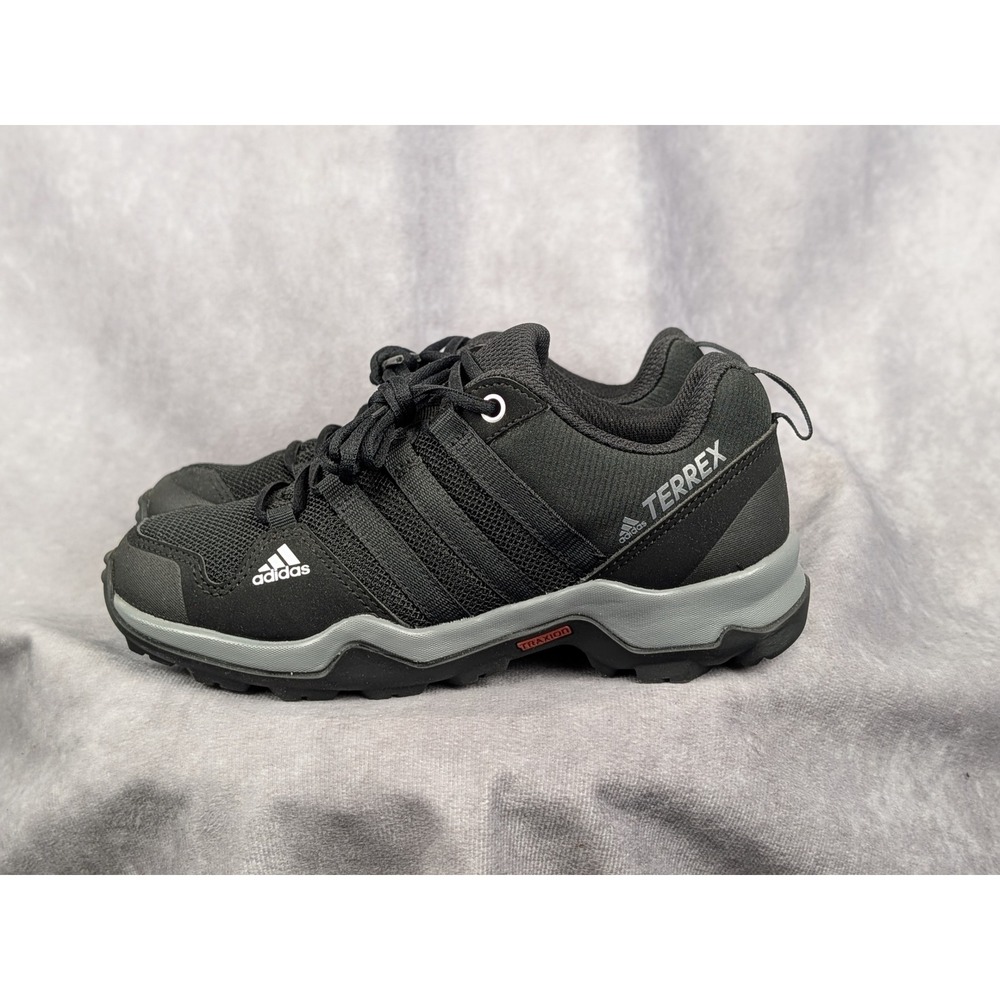 Adidas Terrex AX2R Kids Hiking Shoes Black Grey Low Top Trail Sneakers US 1